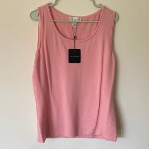 St John woven knit sweater shell tank top pink size L